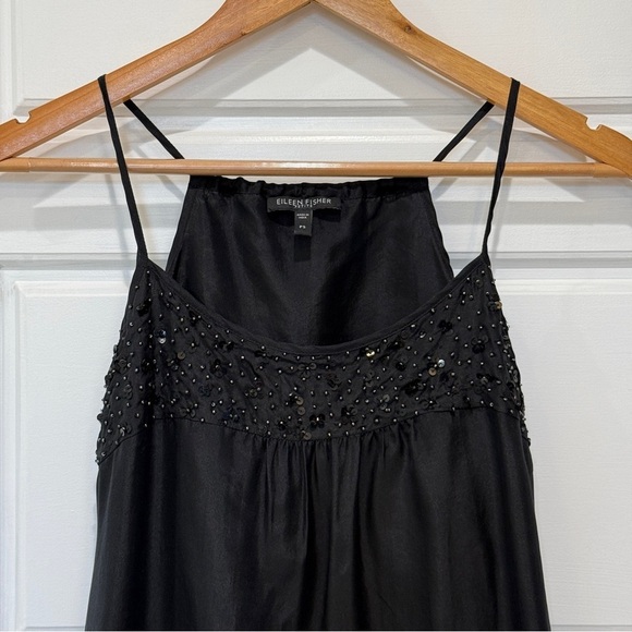 Eileen Fisher Sequined Silk Habutai Tank Petite Small - Picture 2 of 9